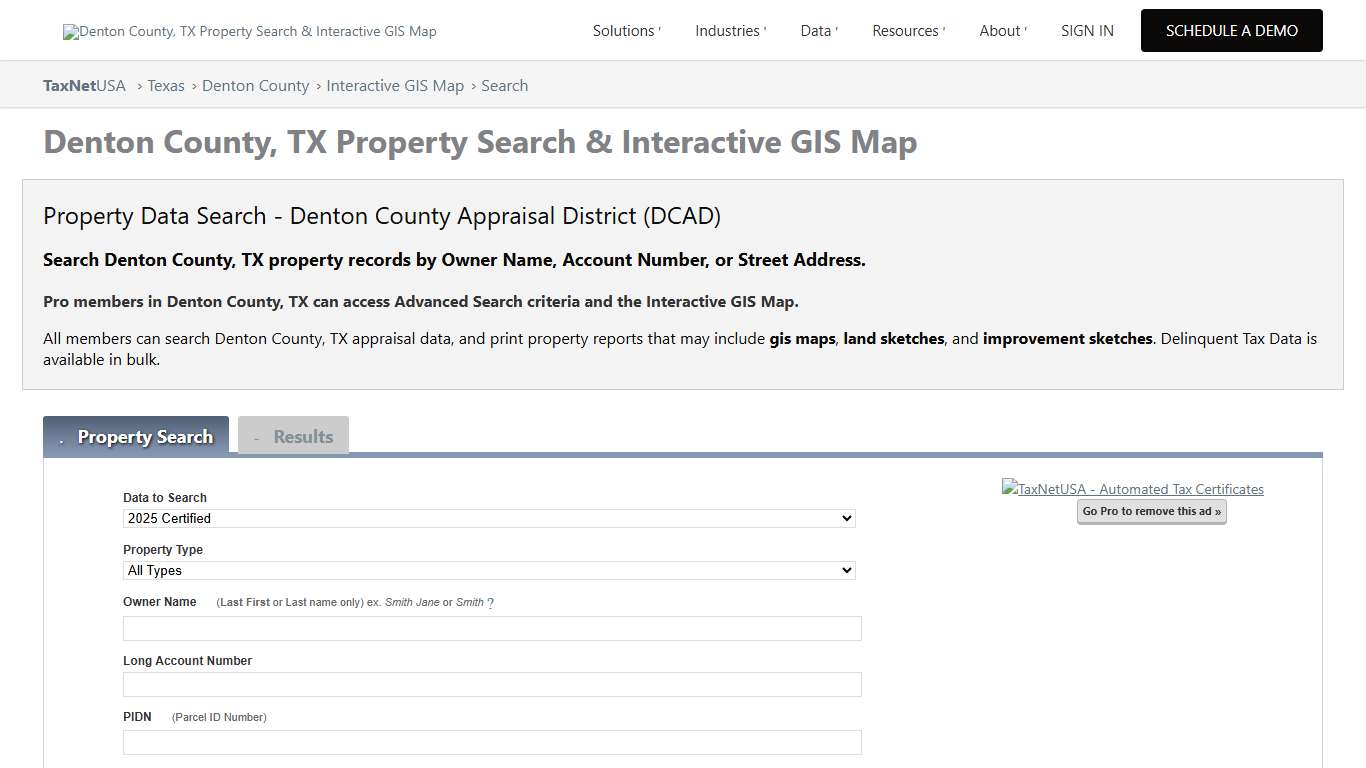 Denton County, TX Property Search & Interactive GIS Map